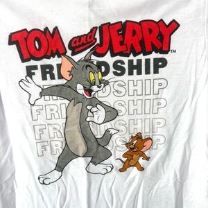 Tom & Jerry Graphic T-Shirt White SZ M Juniors NWOT